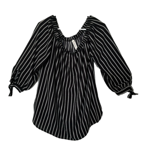 Peppermint Black and White Striped Long Sleeve Tunic